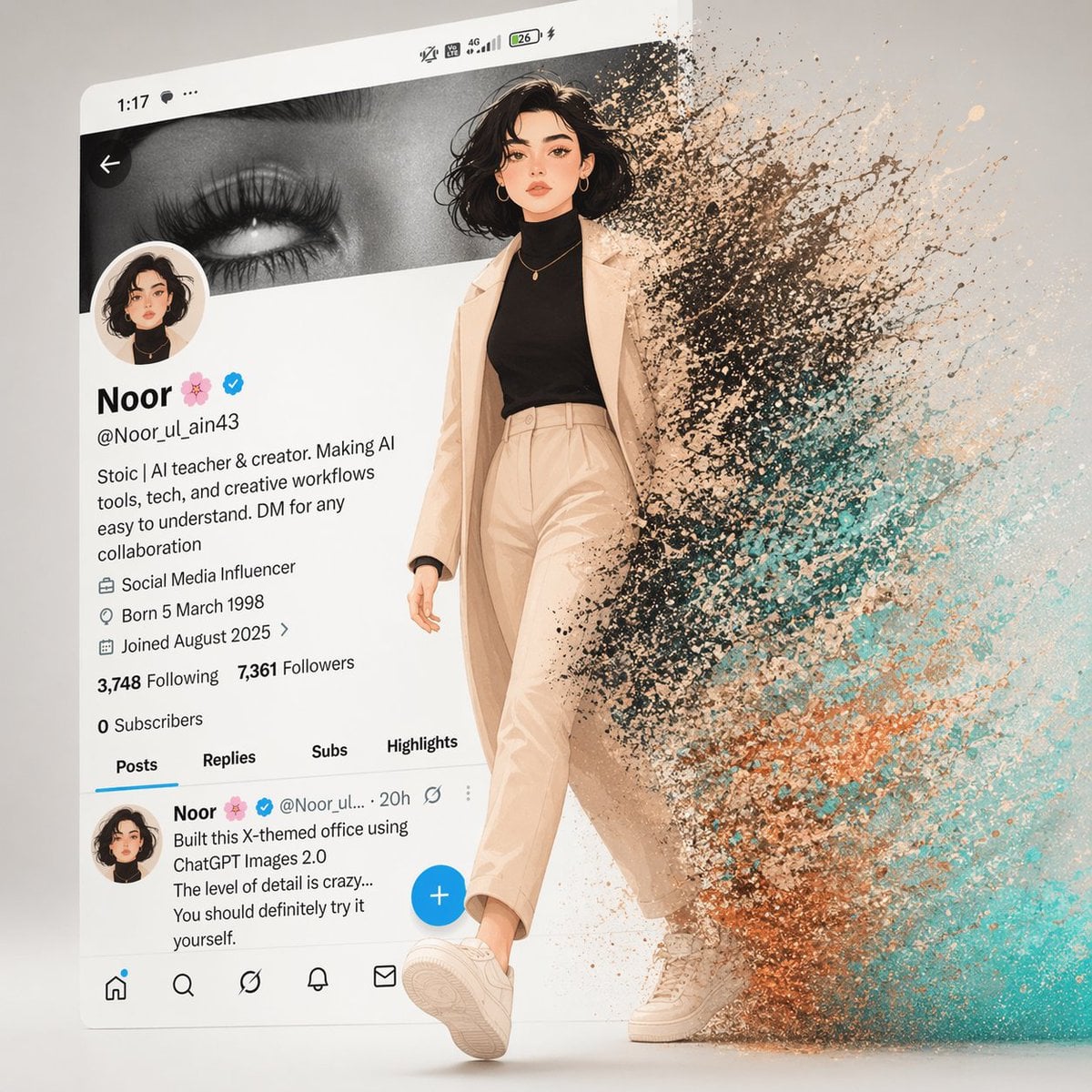 Animated Girl Exits Twitter Profile · Noor 🌸