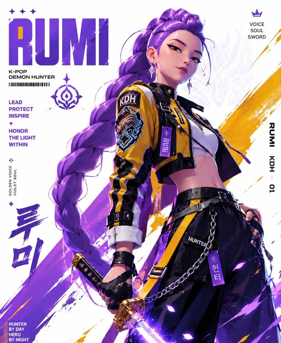 Anime Rumi Kpop Demon Hunter Poster · Soulful Ai