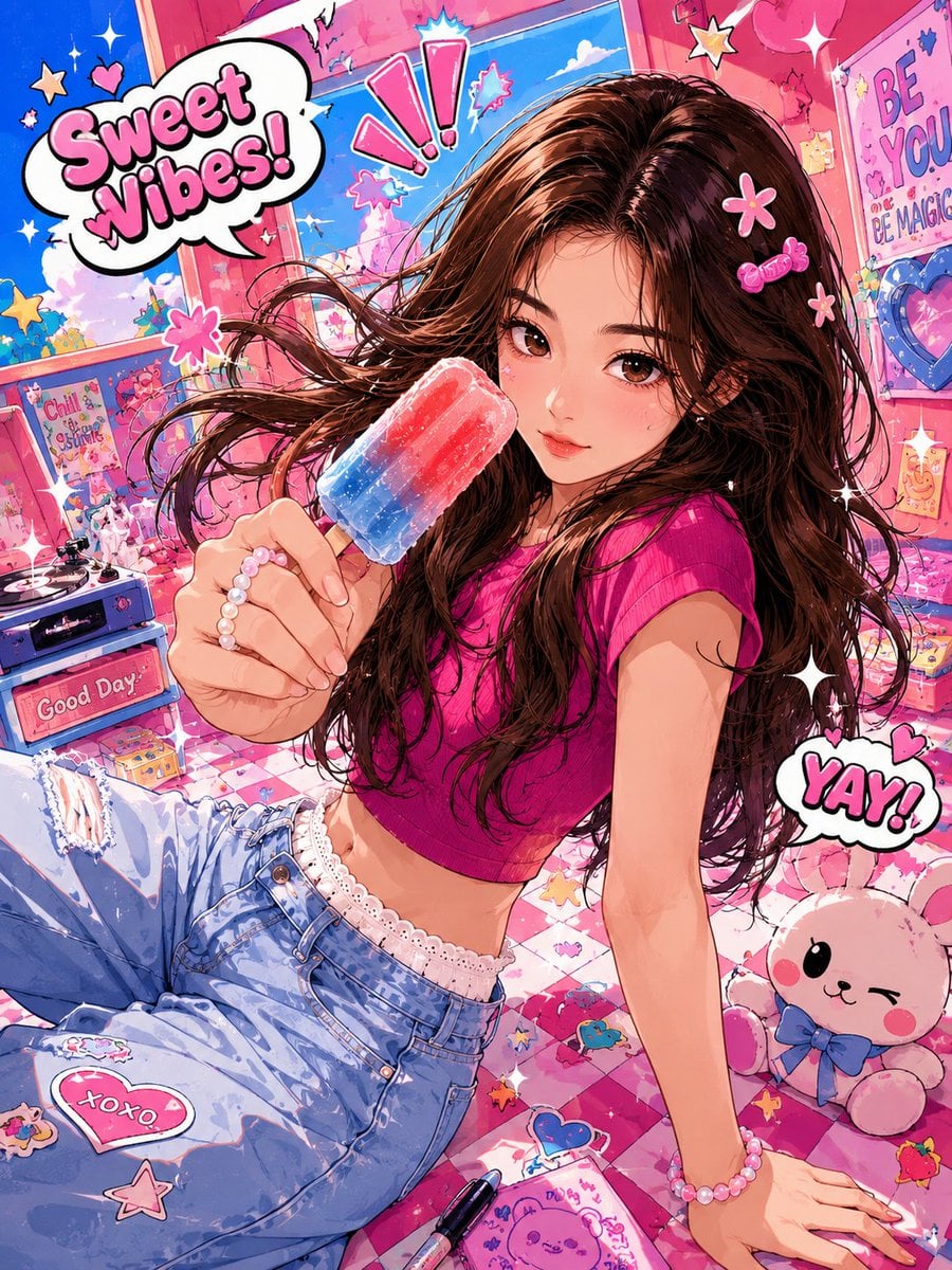 Anime Style Portrait Illustration Template · 麻酱AI实验室