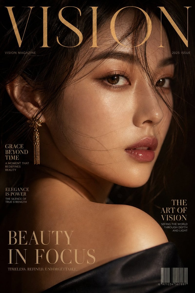 Asian Woman Magazine Cover Portrait · 大卫叔的AI旅程