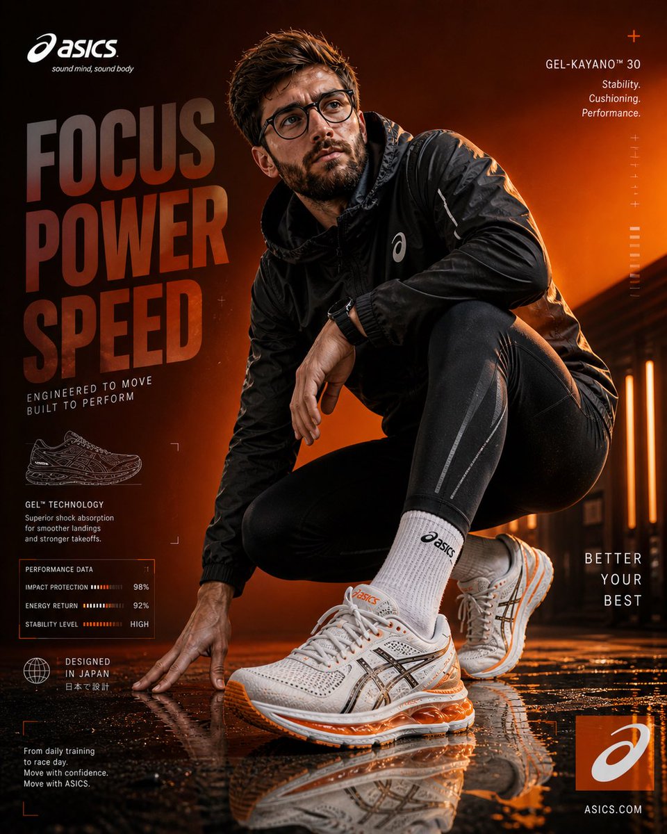 ASICS Sportswear Cinematic Ad Template · Duet | AI