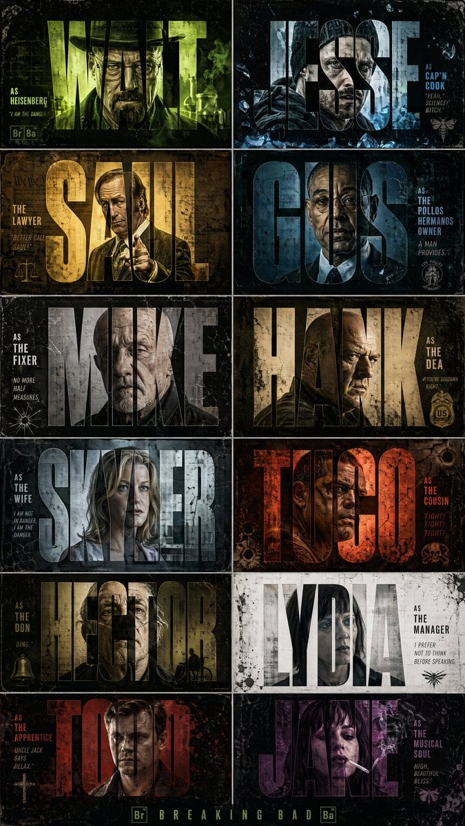 Breaking Bad Style Character Poster Template · 摆烂程序媛