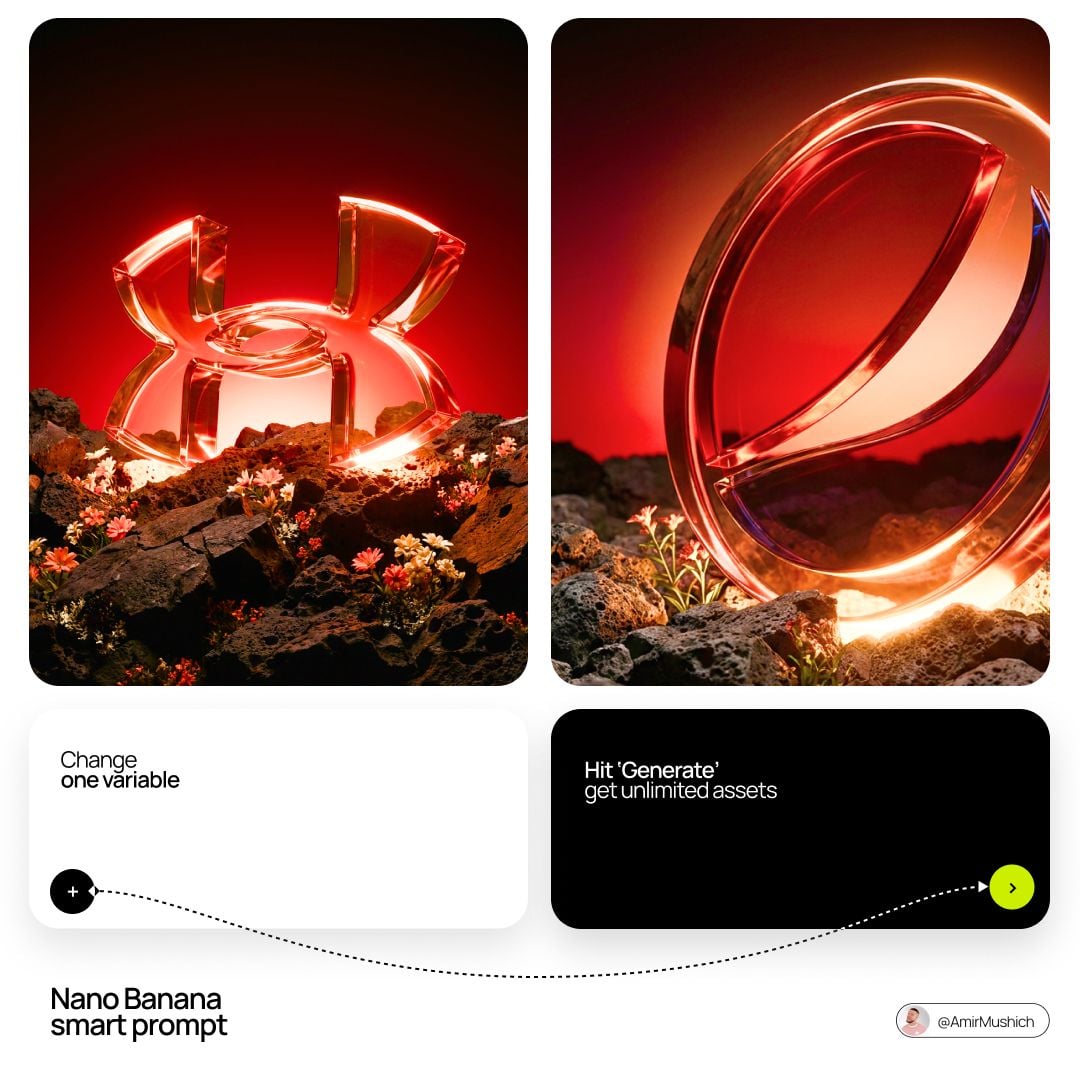 Cinematic Glass Logo Volcanic Landscape · AmirMušić