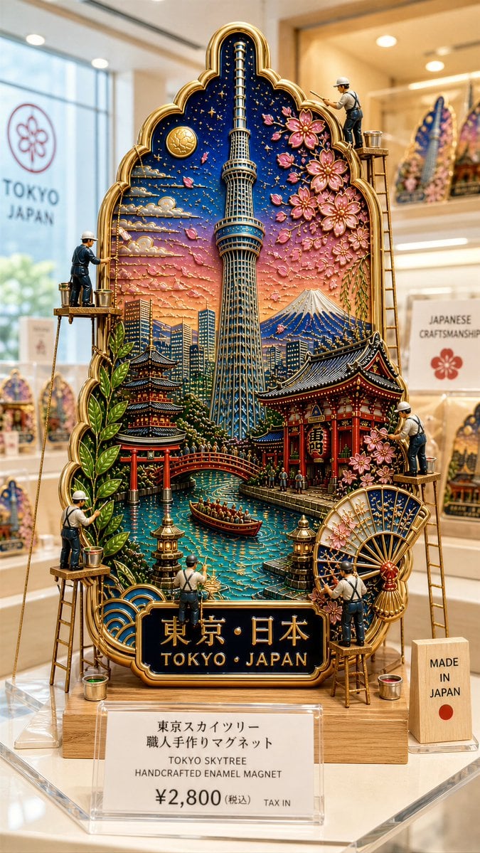 Collectible Enamel Magnet Store Display · Marcio Lima 利真 マルシオ 💎