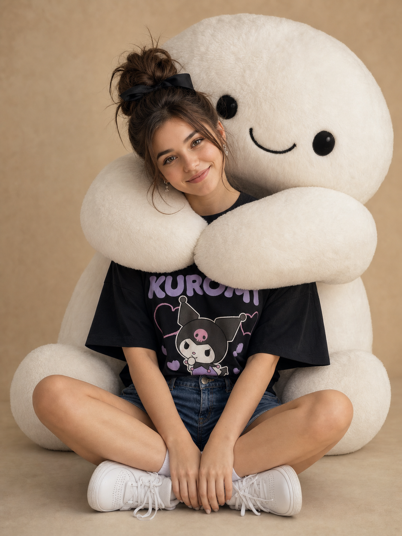 Cozy Lifestyle Portrait Plush Embrace