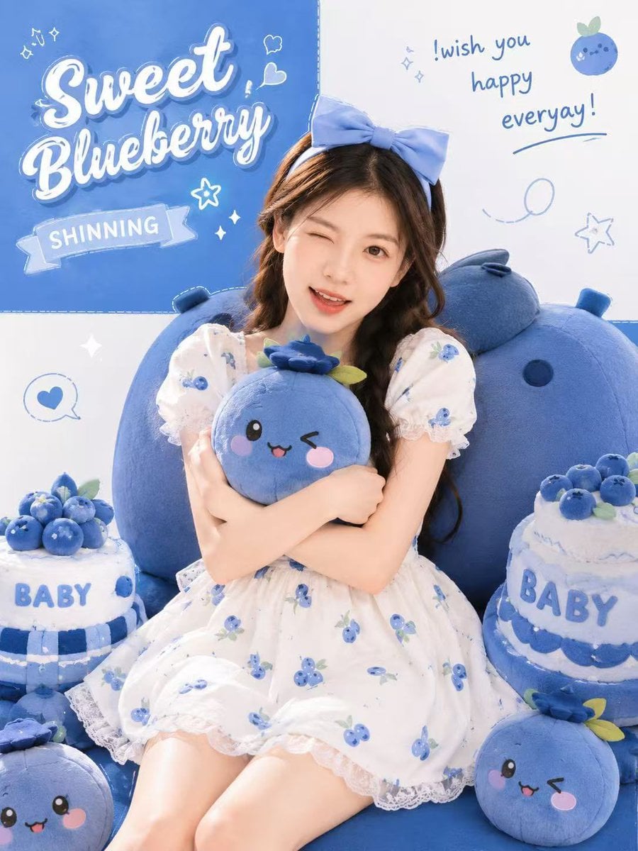 Cute Blueberry Baby Poster Portrait · Shinning