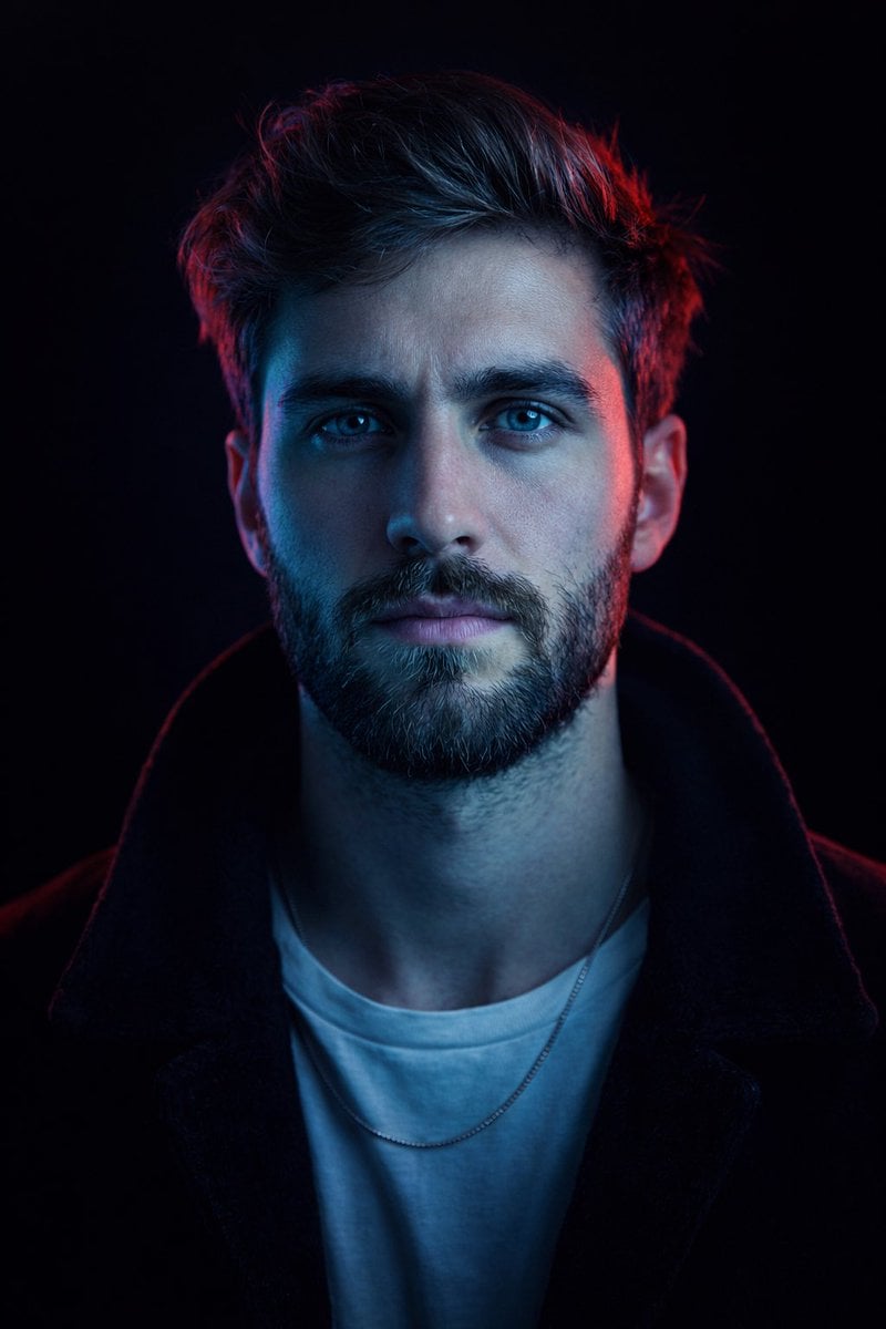 Cyberpunk Neon Studio Portrait Template · Duet | AI