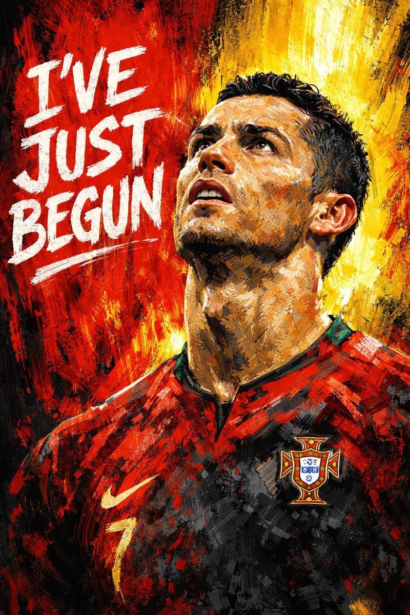 Determined Footballer Digital Painting Poster · simeon-sanai