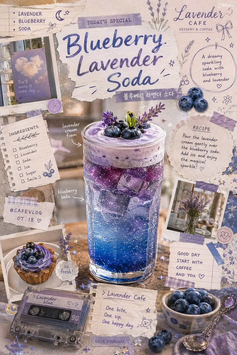 Dreamy Lavender Blueberry Soda Scrapbook Poster · Johnn