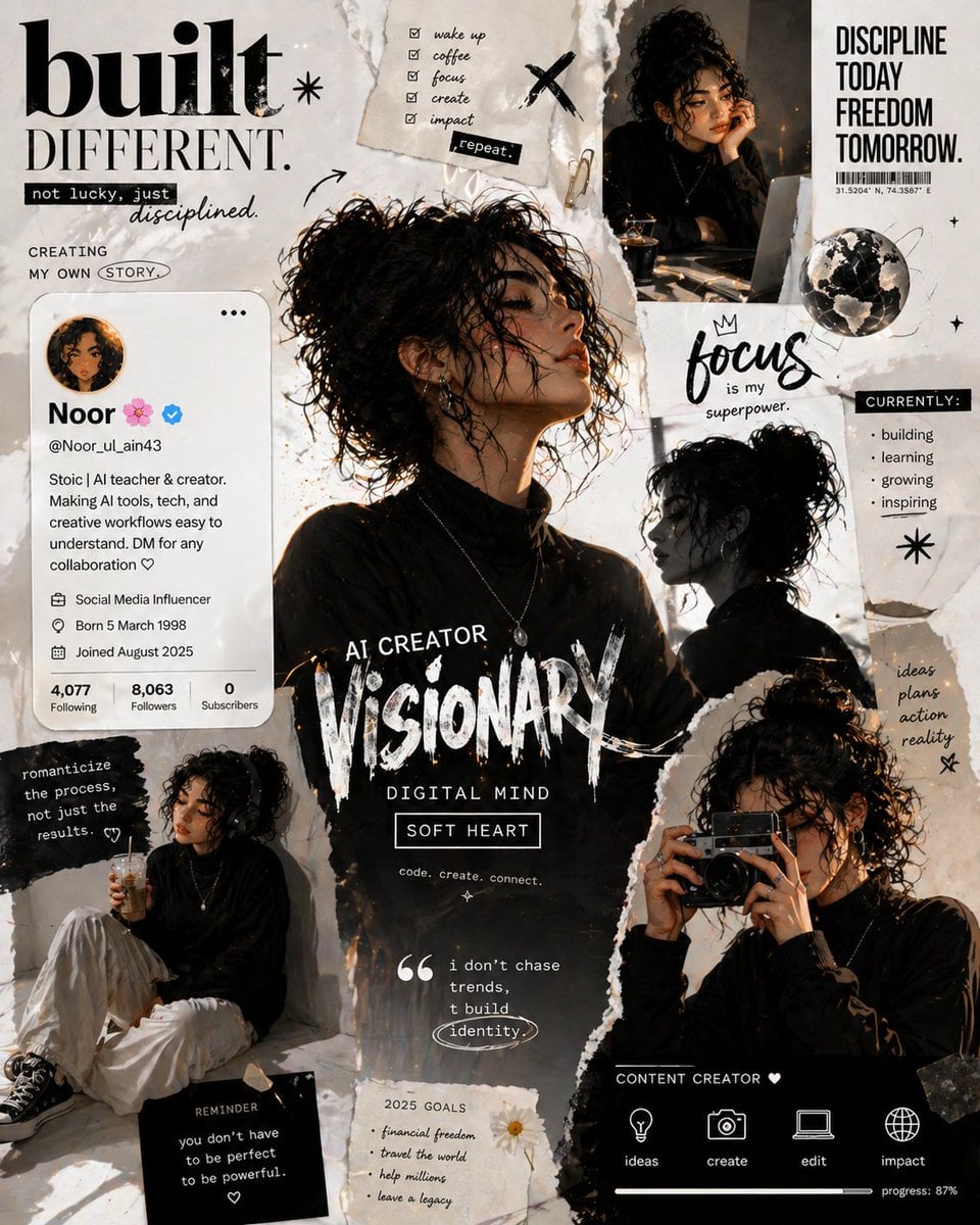 Editorial Collage Mood Board Template · Noor 🌸