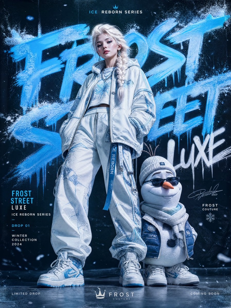 Elsa Olaf Fashion Graffiti Poster · Shami