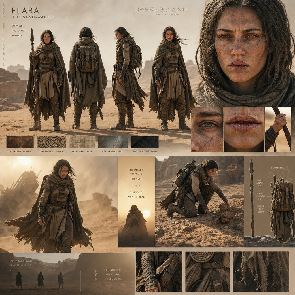 Epic Desert Sci-Fi Character Concept Art · Cherry 2.O