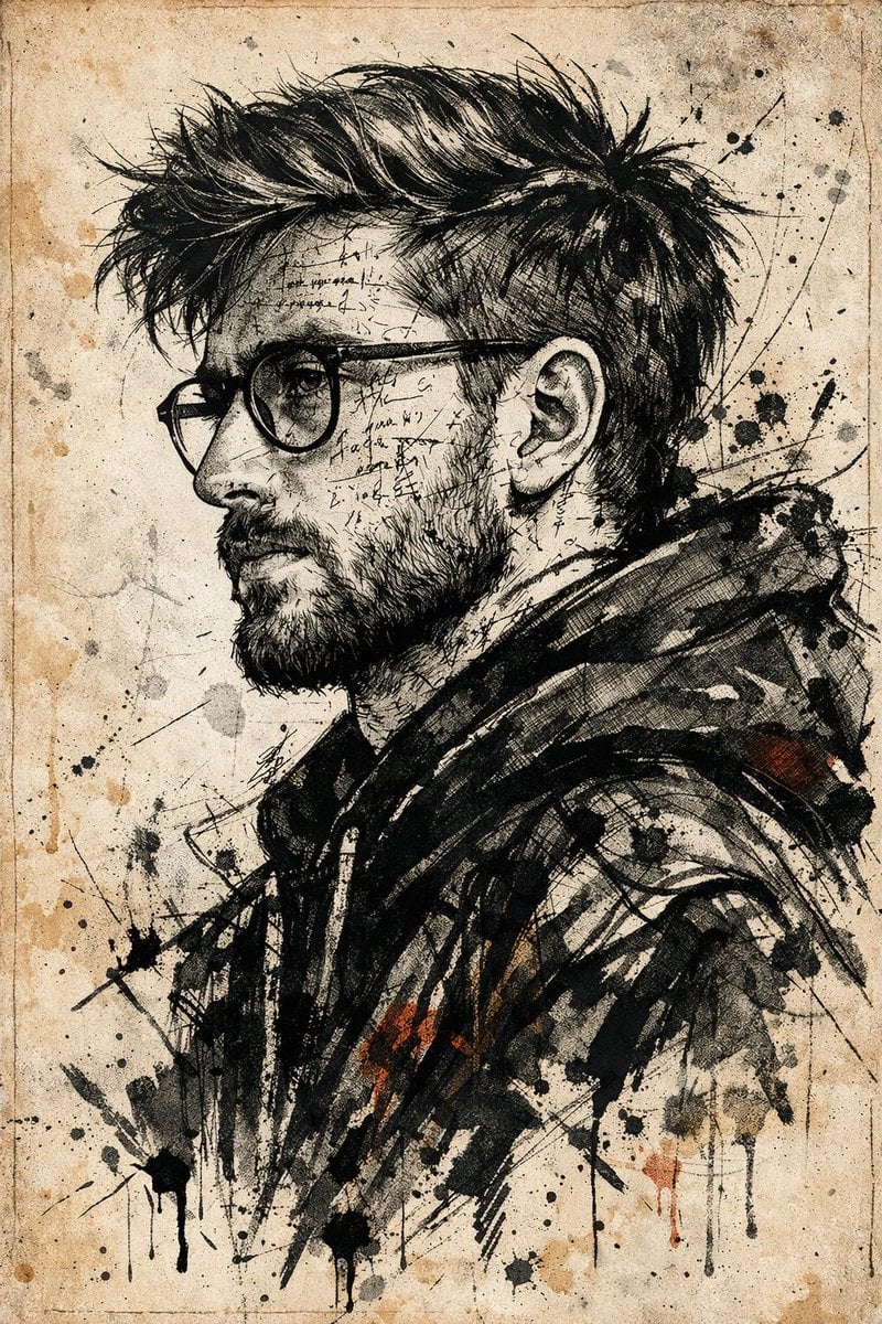 Expressive Ink Sketch Portrait Template · Duet | AI