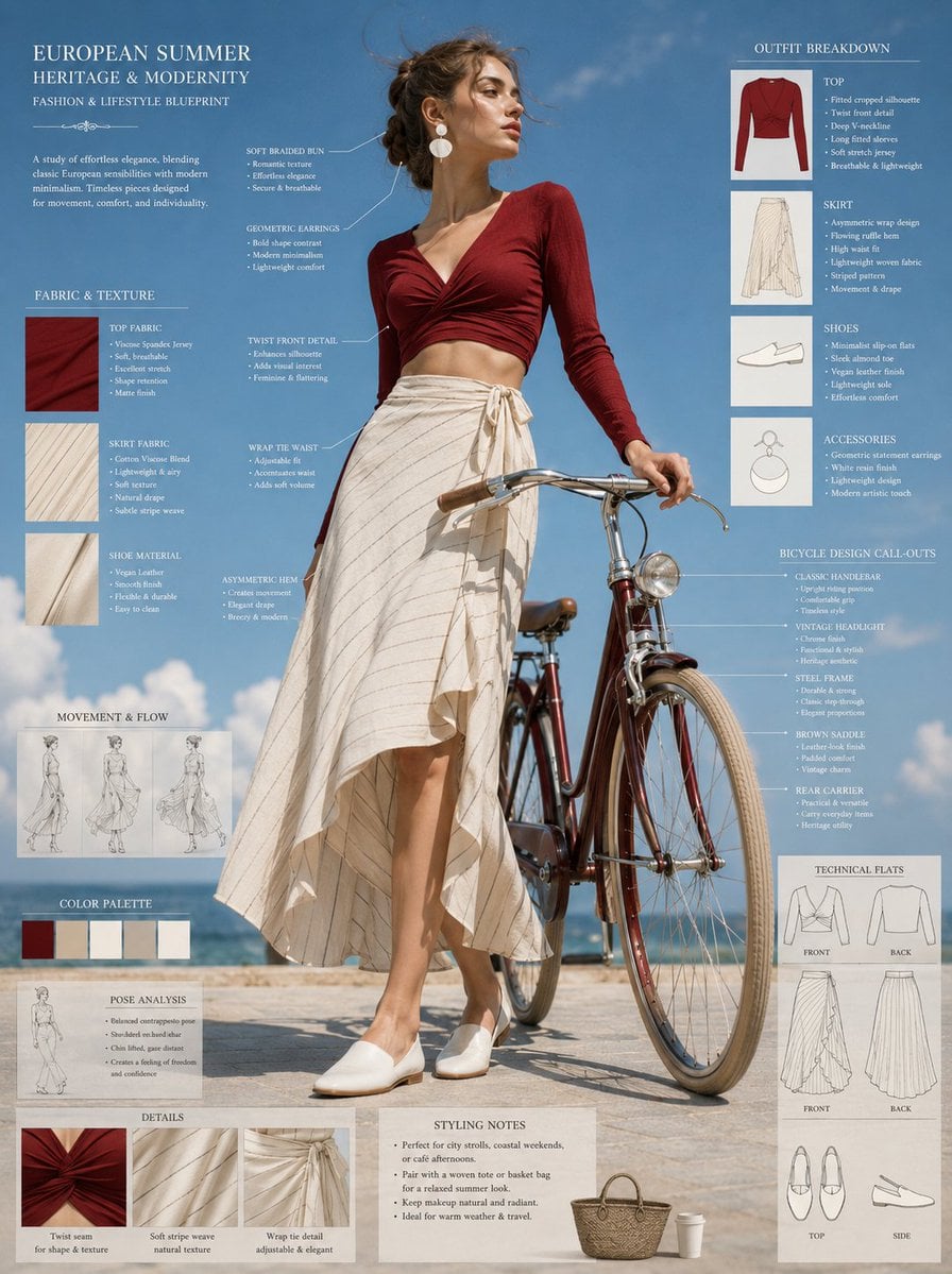 Fashion Concept Sheet Elegant Woman Bicycle · Zephyra Leigh