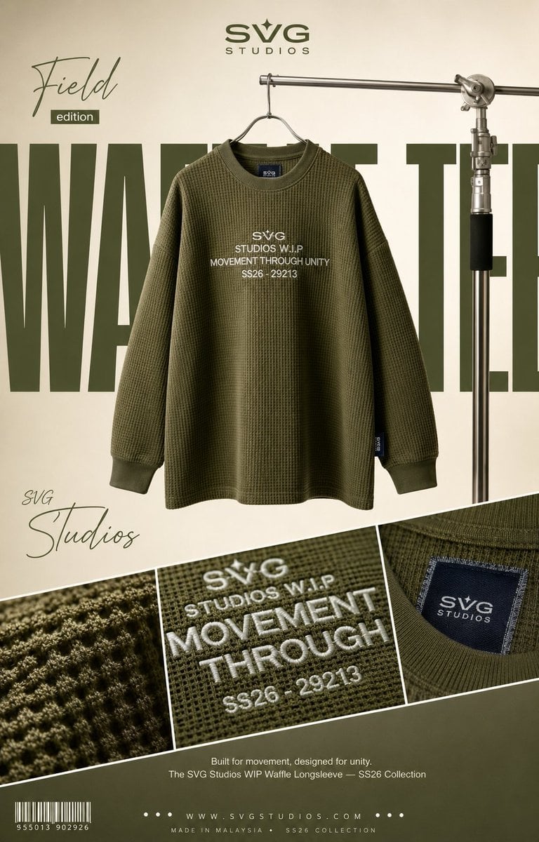 Fashion Poster Template Olive Green Shirt · Harboris