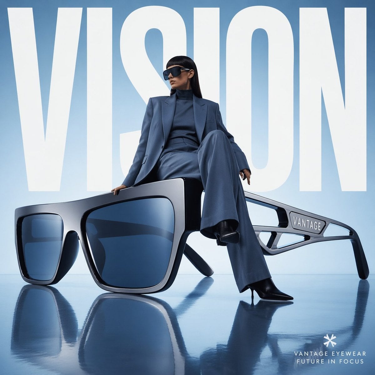 Futuristic Fashion Sunglasses Ad Template · Synthia