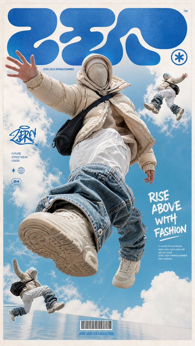 Futuristic Streetwear Fashion Poster Template · 波妞PONYO