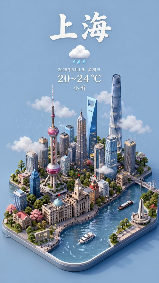 Isometric Shanghai Weather Scene · 宝玉
