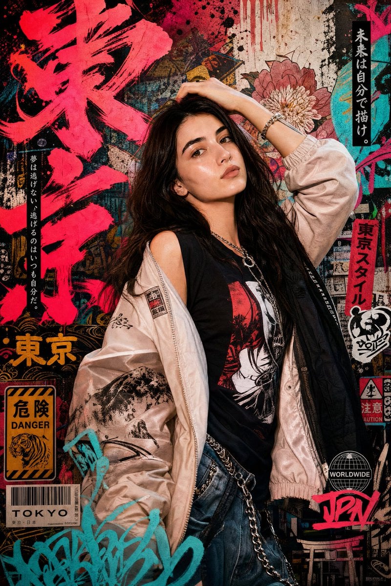 Japanese Graffiti Fashion Poster Template · Zara