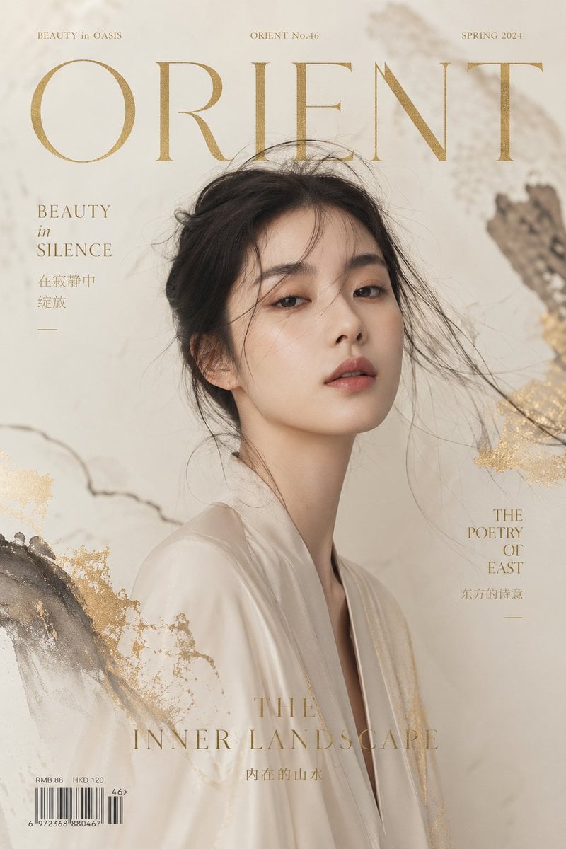 Luxury Asian Model Editorial Cover · 大卫叔的AI旅程