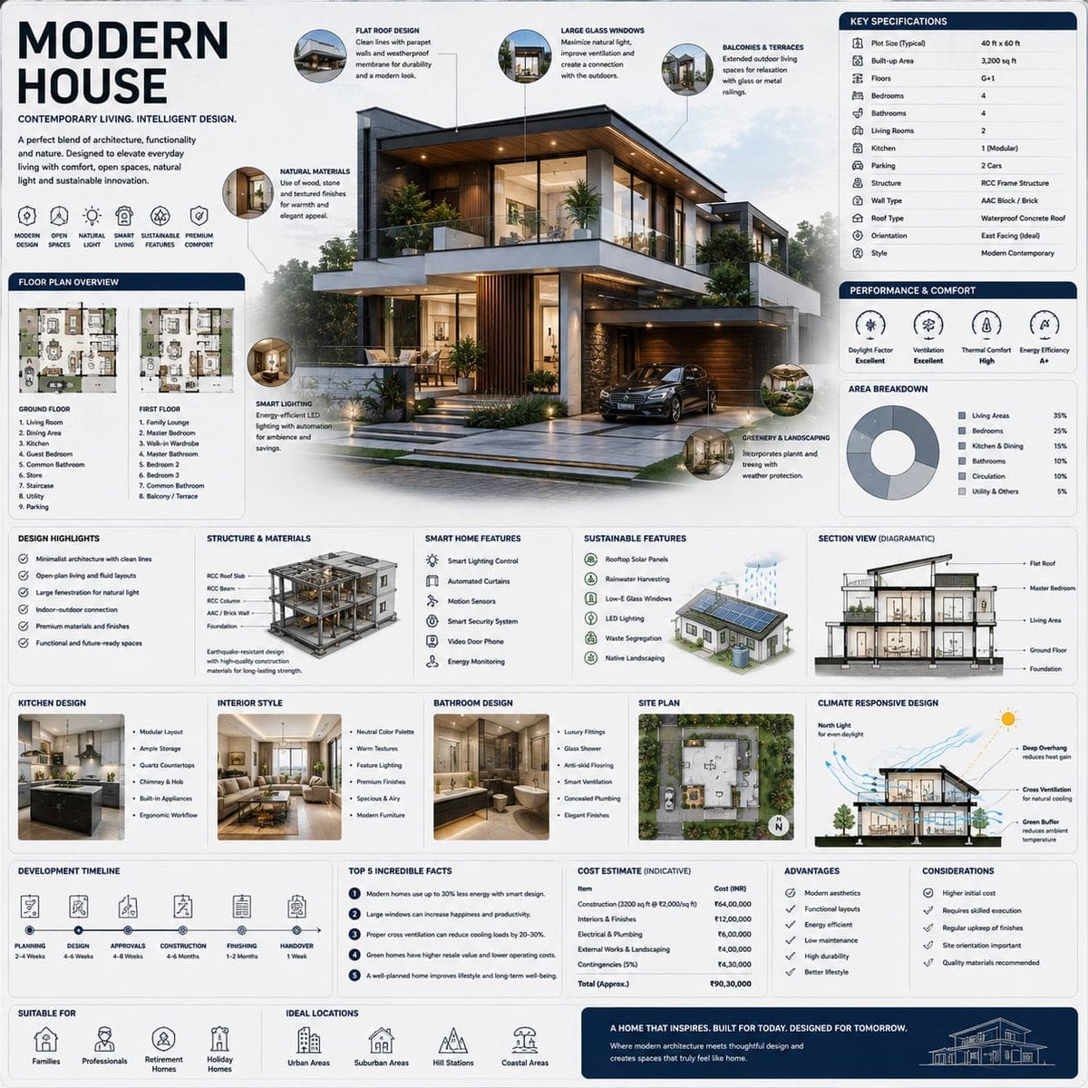Luxury House Architectural Infographic Template · Meem