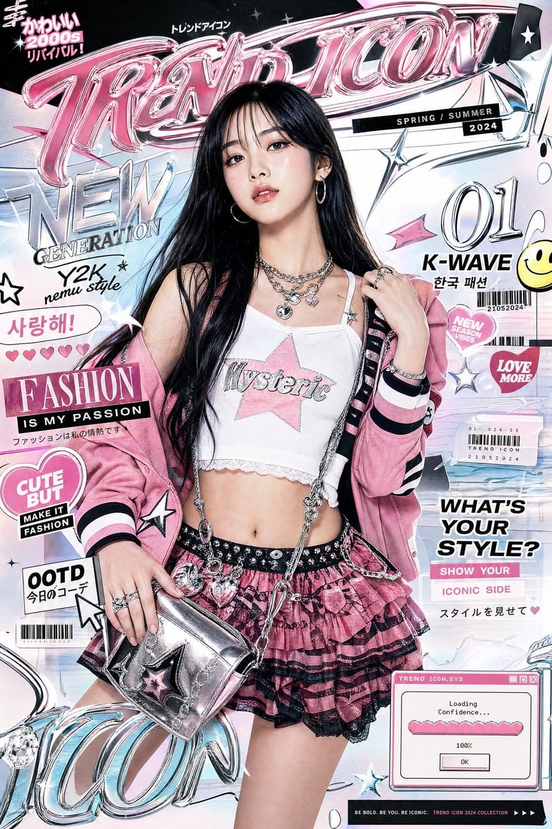 Luxury K-Fashion Poster AI Prompt · WasifAI