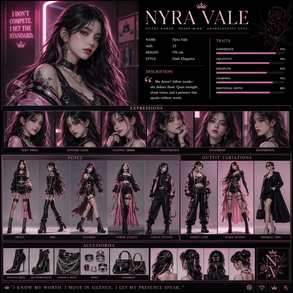 Luxury Pink Fashion Character Poster Template · Cherry 2.O