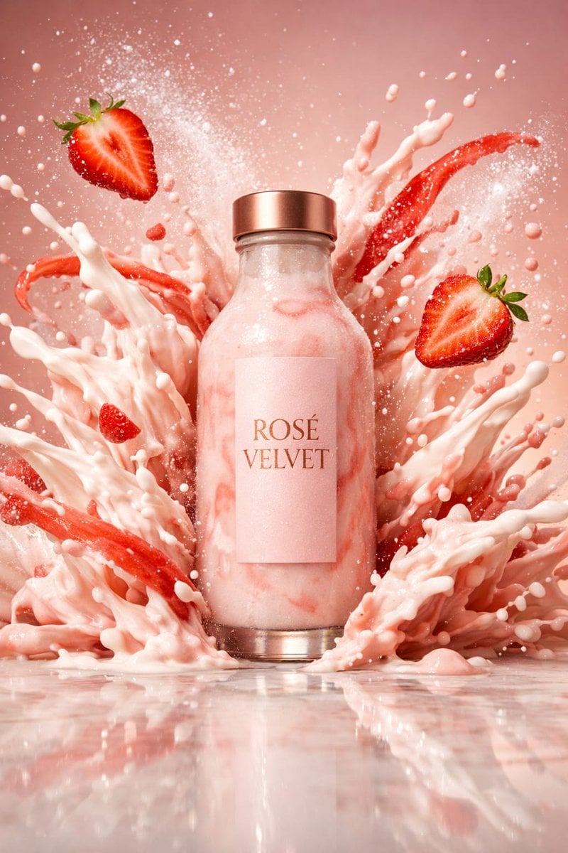 Luxury Strawberry Shake Splash Photography · Meem