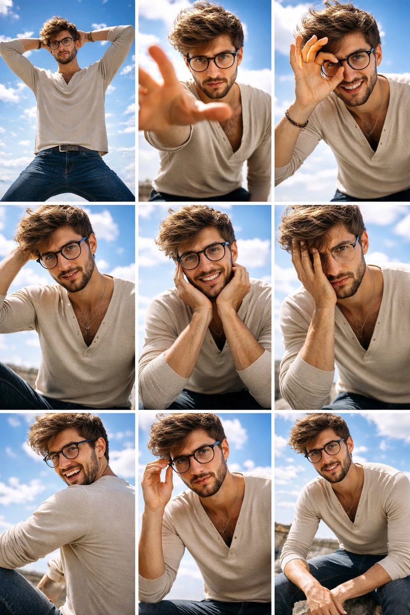 Male Face Reference Collage Template · Duet | AI