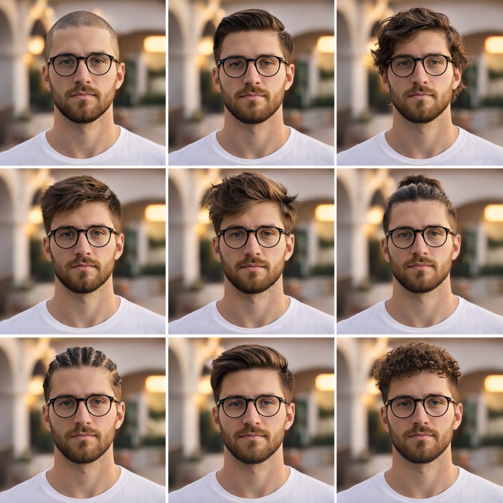 Men's Hairstyles Collage Portrait Template · Duet | AI