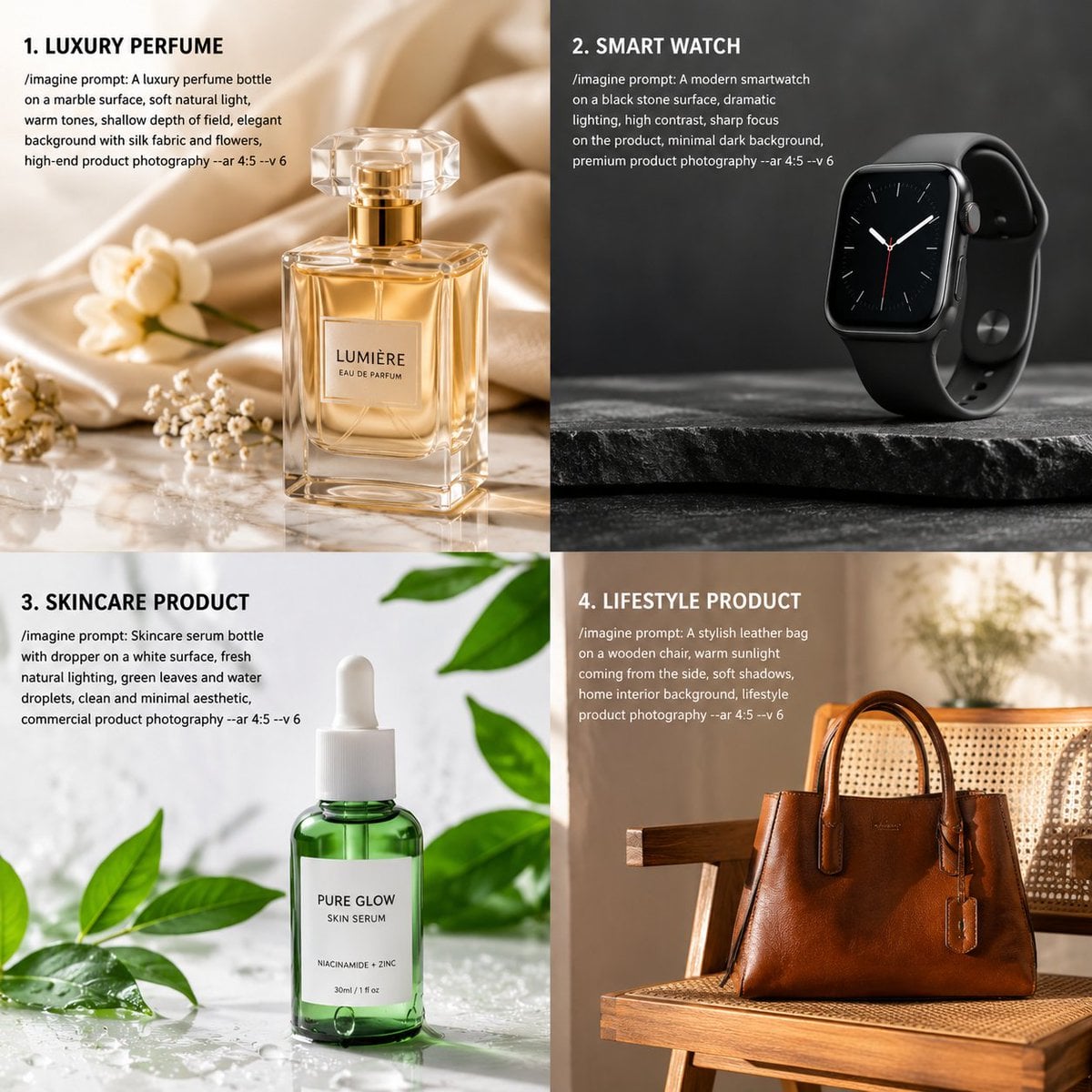 Midjourney Product Photography Prompt Template · Kami AI