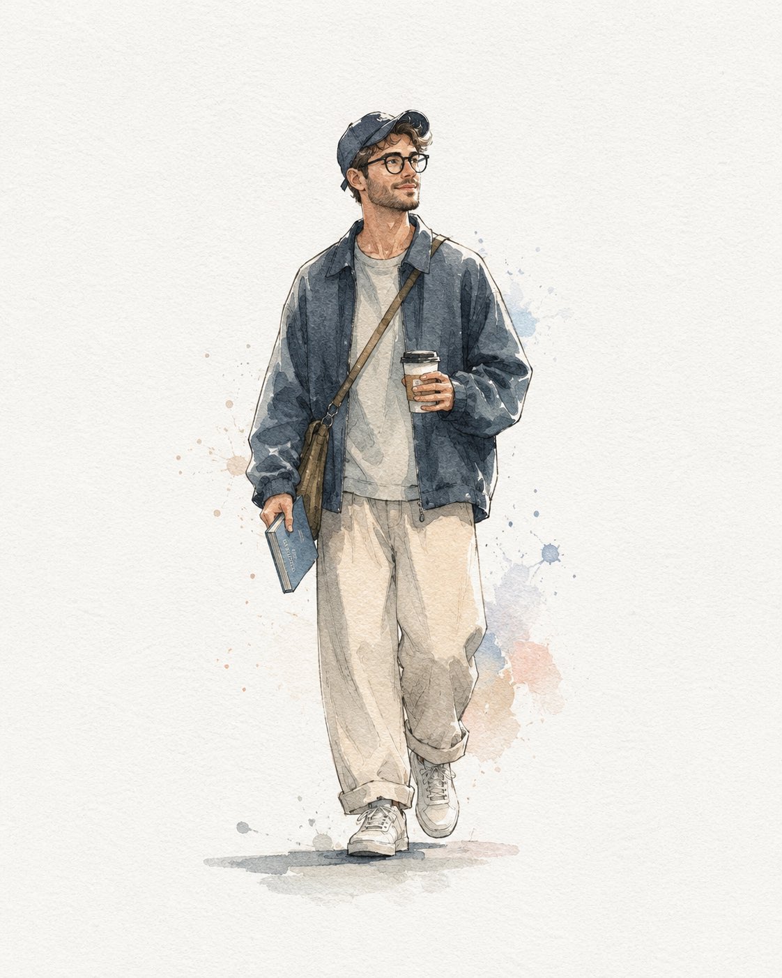 Minimalist Watercolor Character Illustration Template · Karlos