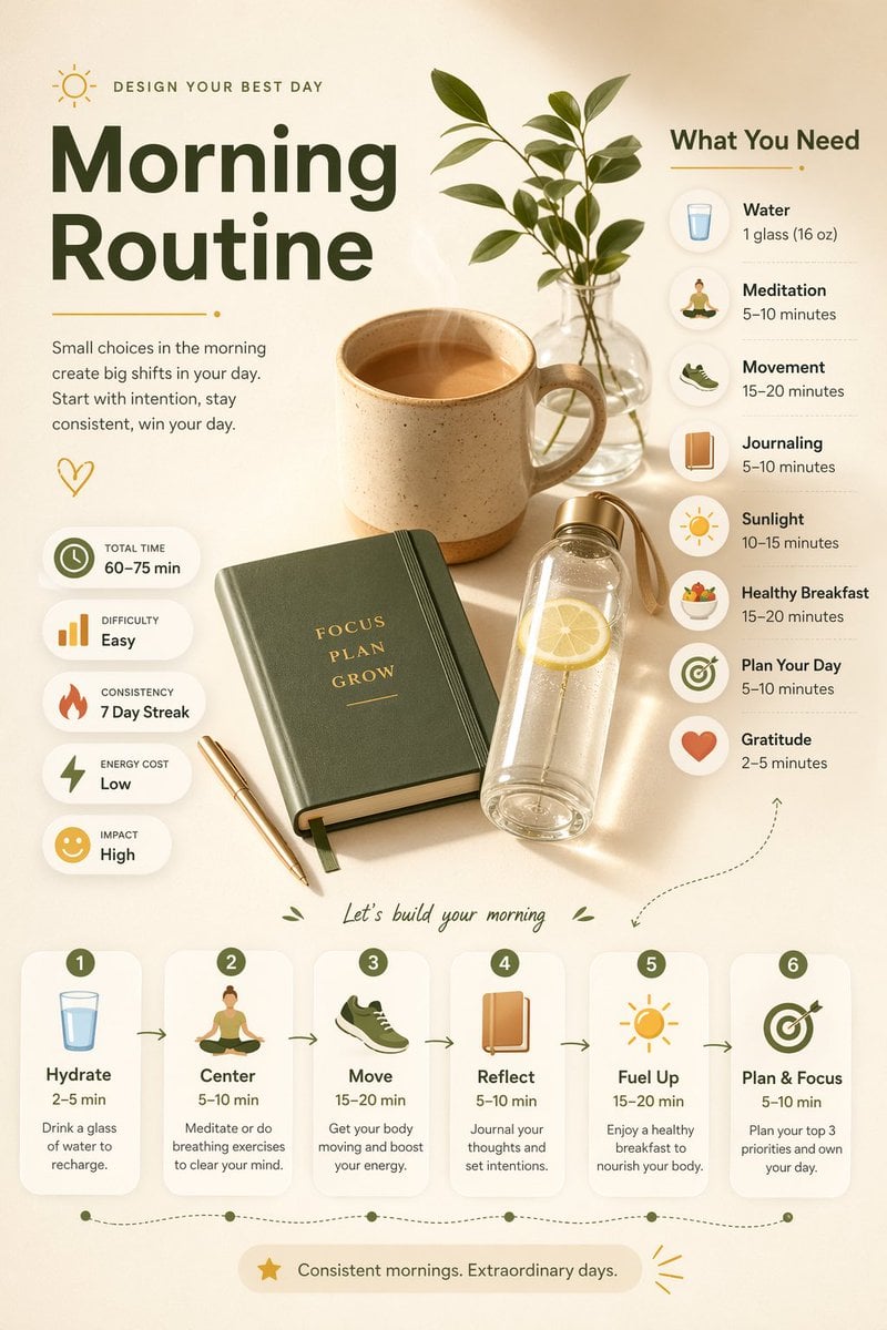 Modern Routine Infographic Template · TechieSA