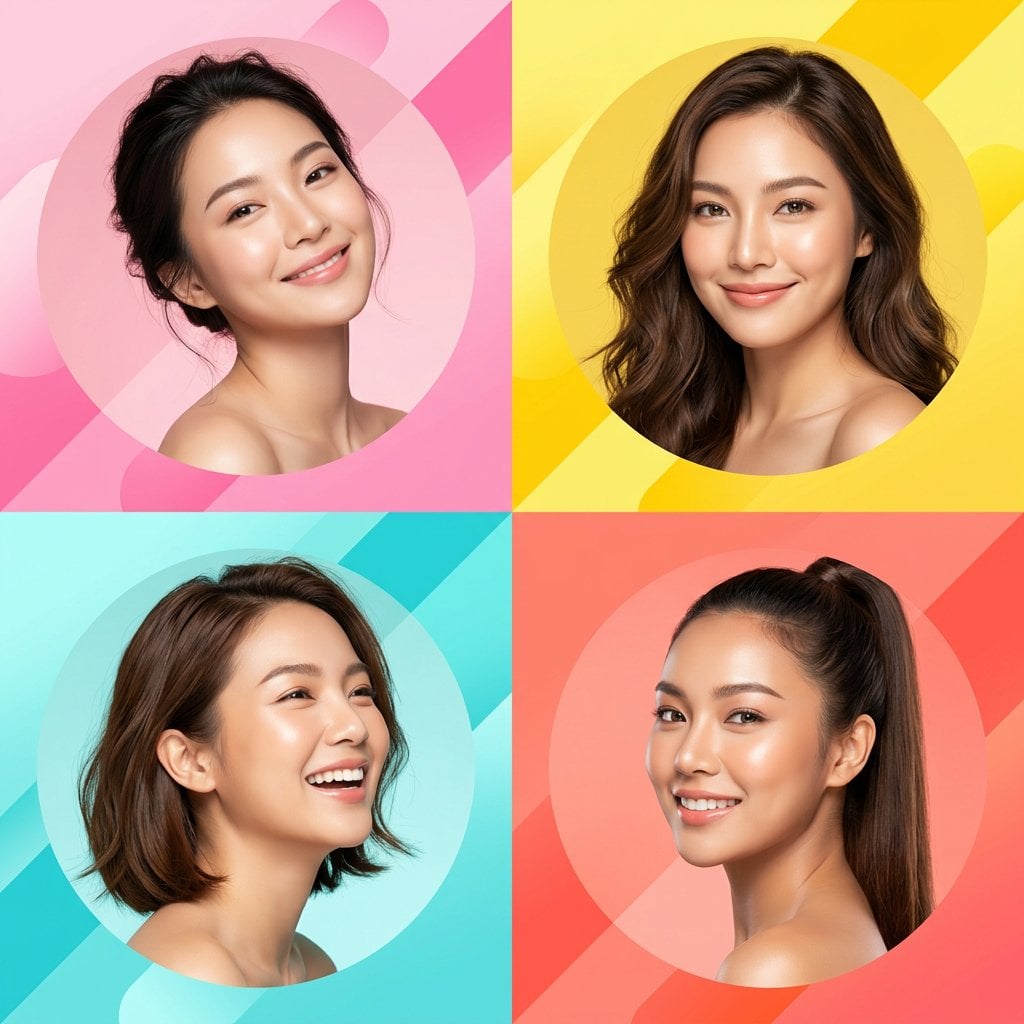 Modern Skincare Ad Collage Template · Cherry 2.O