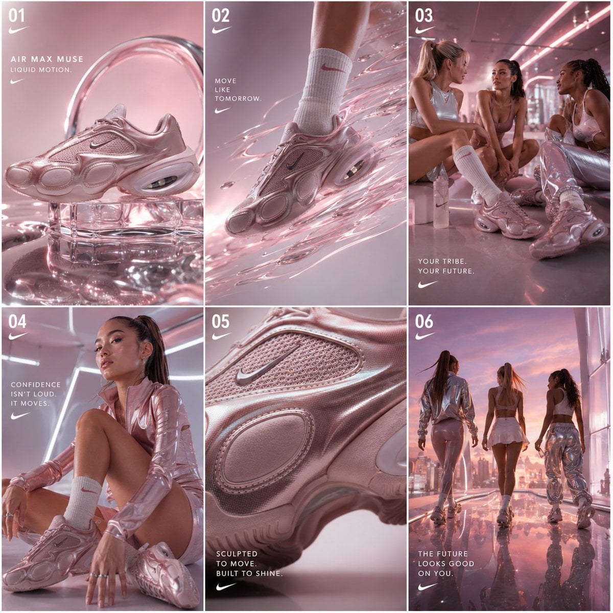 Nike Air Max Muse Liquid Chrome · Kanishkha AI | Creative AI Director