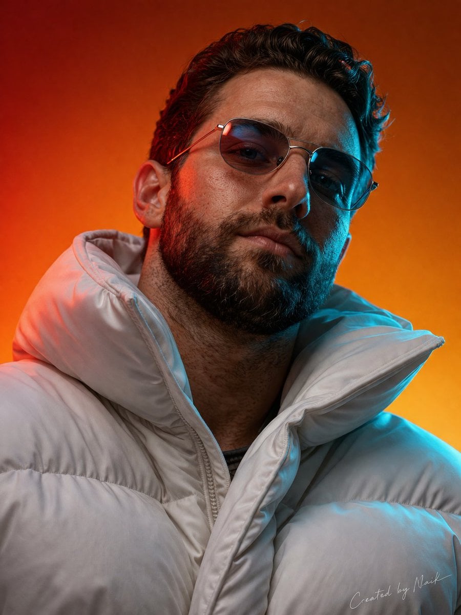Photorealistic Man Portrait Studio Lighting Template · simeon-sanai