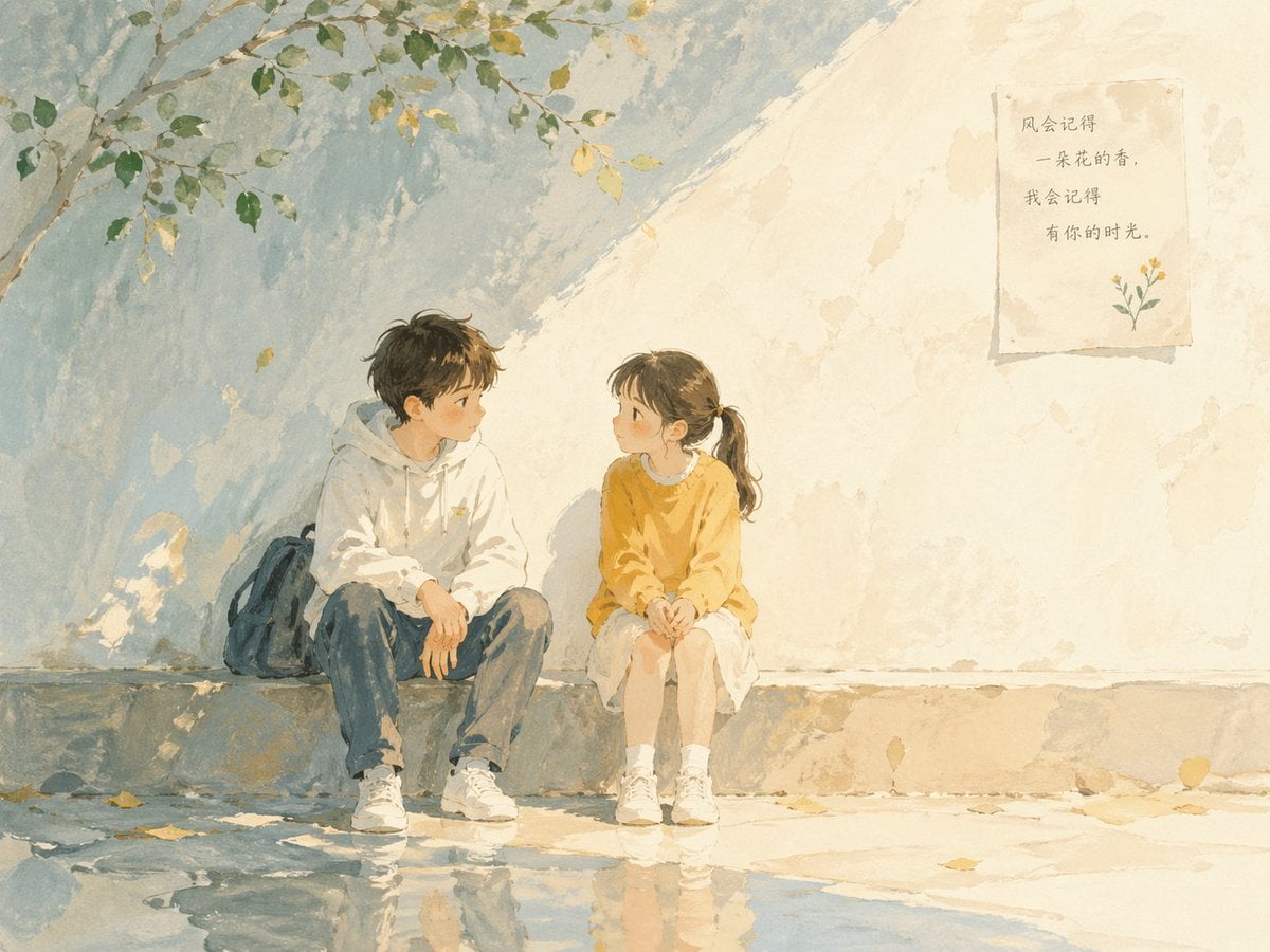 Poetic Children's Book Illustration Template · 宝玉