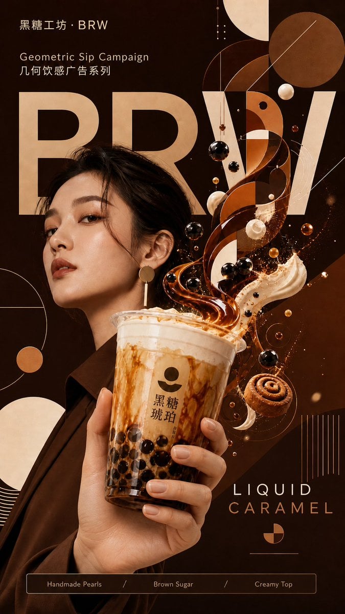 Premium Beverage Geometric Ad Template · Larus Canus