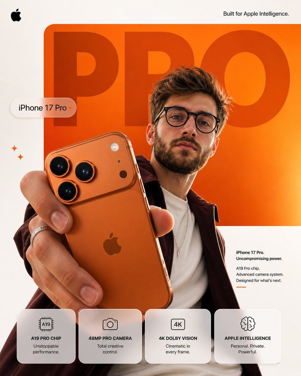 Premium iPhone 17 Pro Ad Poster · Duet | AI