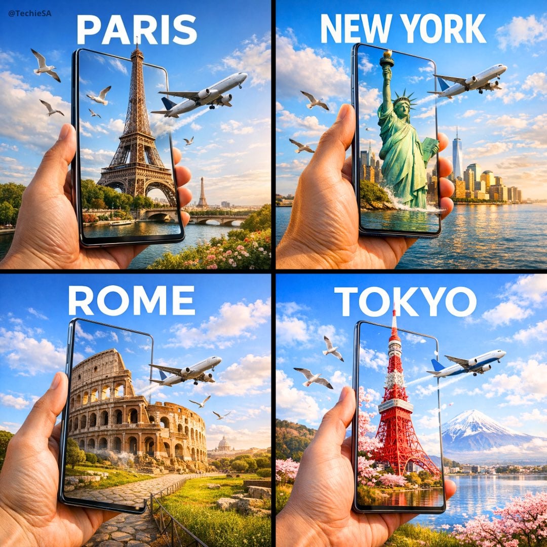 Realistic Travel Ad Smartphone Portal · TechieSA