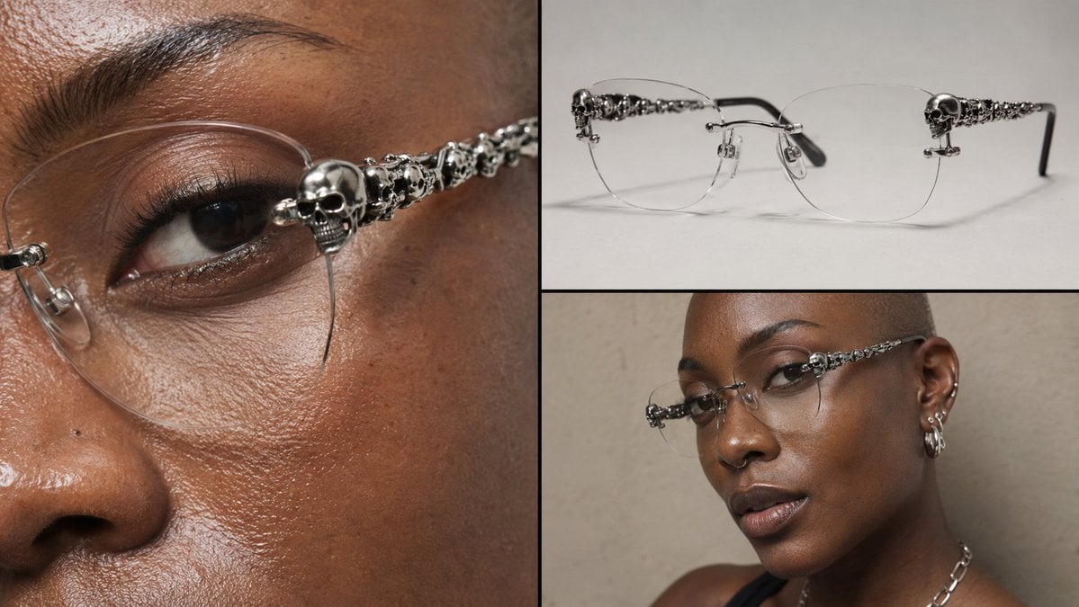 Skull Designer Glasses Editorial Collage · Keskin