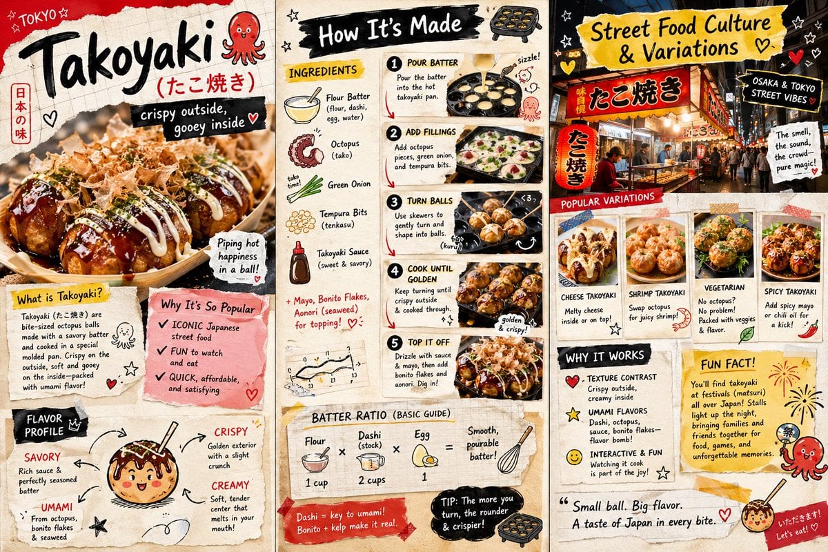 Takoyaki Zine Infographic Mixed Media · Mr Das