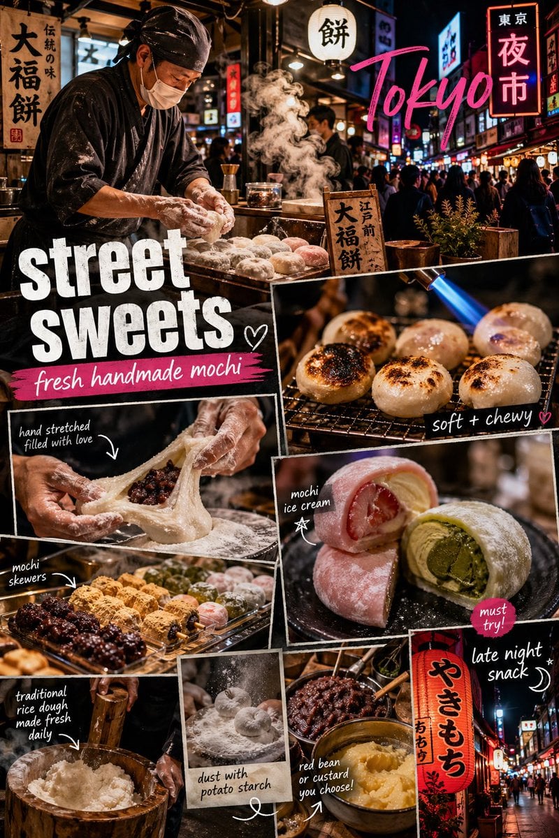 Tokyo Mochi Street Food Collage · Mr Das