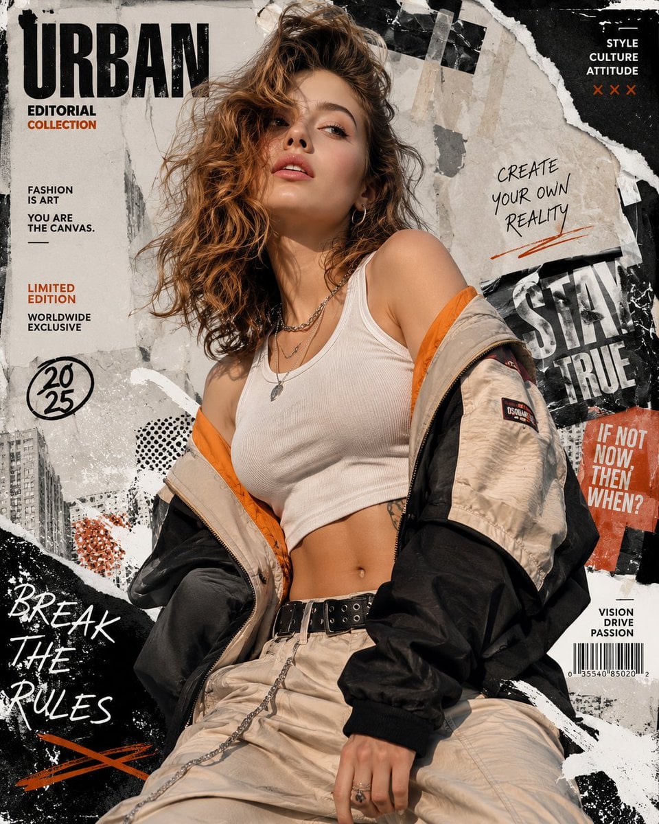 Urban Fashion Editorial Collage Poster · Anissa