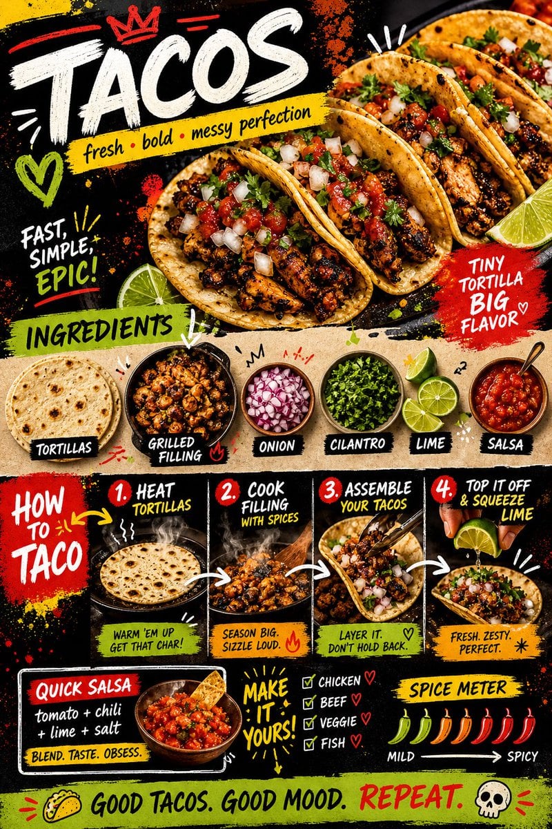 Vibrant Street Tacos Social Media Template · Mr Das