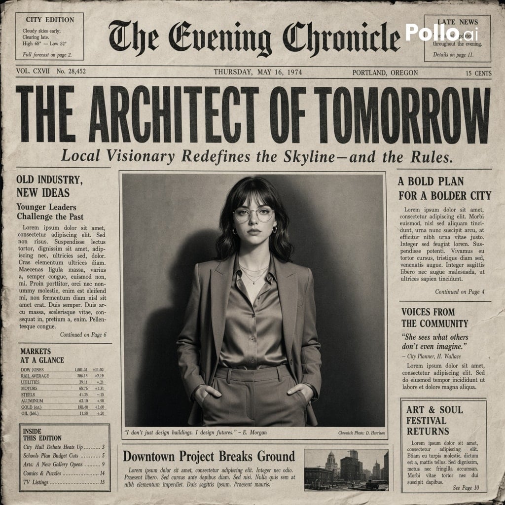 Vintage Newspaper Front Page AI Prompt · simeon-sanai