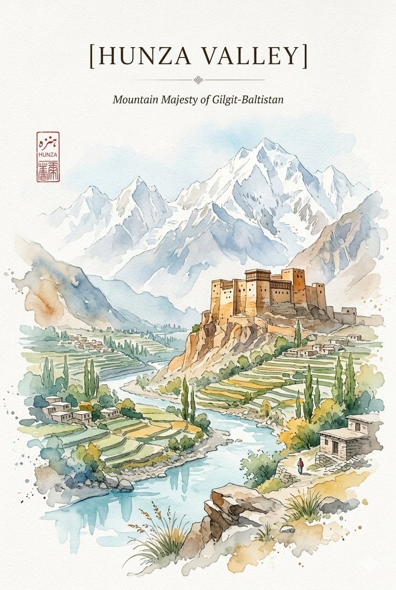 Watercolor Heritage Travel Poster Template · Minahil