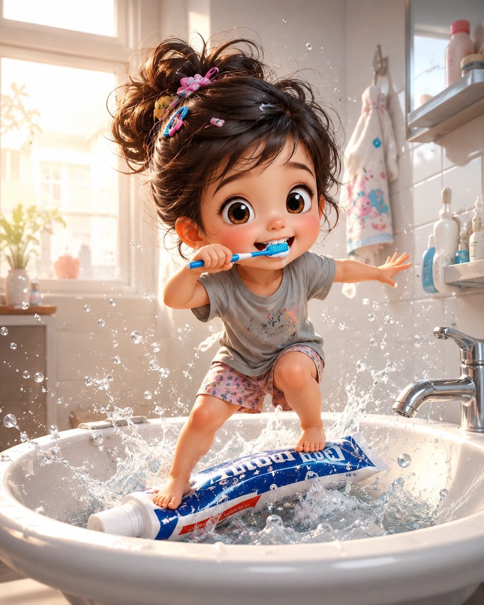 Whimsical Toddler Bathroom 3D Illustration · Aijaz