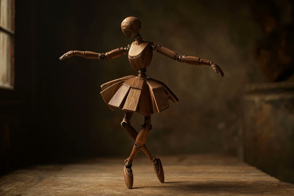 Wooden Automaton Subject Antique Studio Photo · Amira Zairi