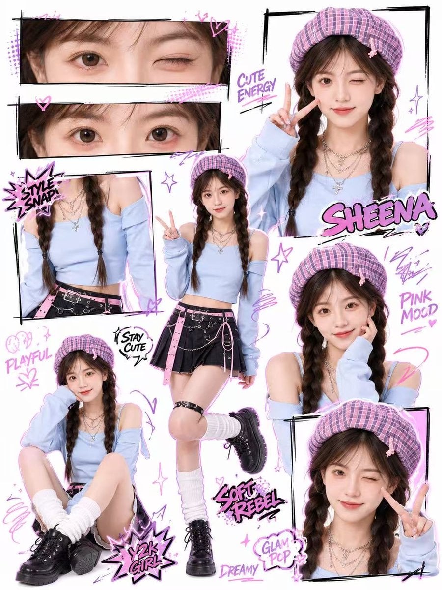 Y2K Kawaii Street Style Collage Poster · Shinning